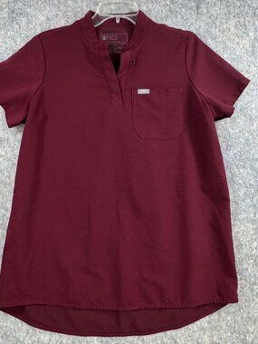 Figs Maternity Top Scrub Kitale Maroon Size S #W21SW1012